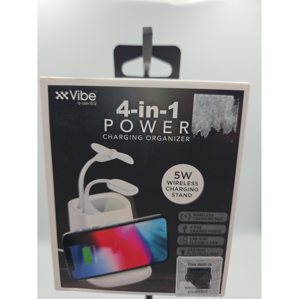 Vibe‎ Essential Wireless Charging Stand 4- In- 1 Power Charging Organizer